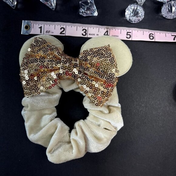 Minnie Mouse Ears Scrunchies Gold Sequins Hair Bow Hair Care Hair Accessories - Picture 4 of 8